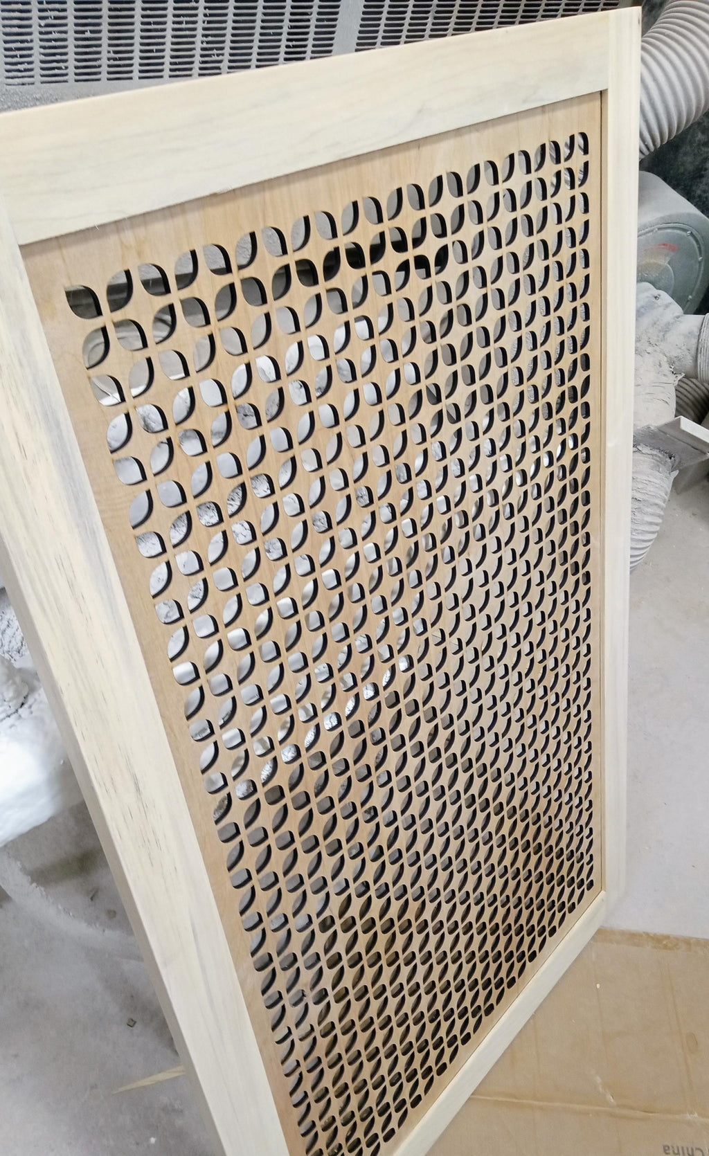 Custom Shaker Cabinet Door with Decorative Cutouts – Shaba Design (Poplar Frame, Maple Panel)