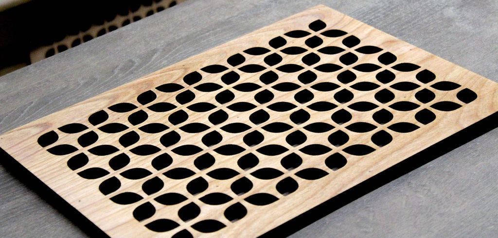 Custom Laser-Cut Decorative Panel 1/4"  Plywood | Cabinet Door, Air Grille | Handcrafted | Raw Wood | Custom Sizes Available