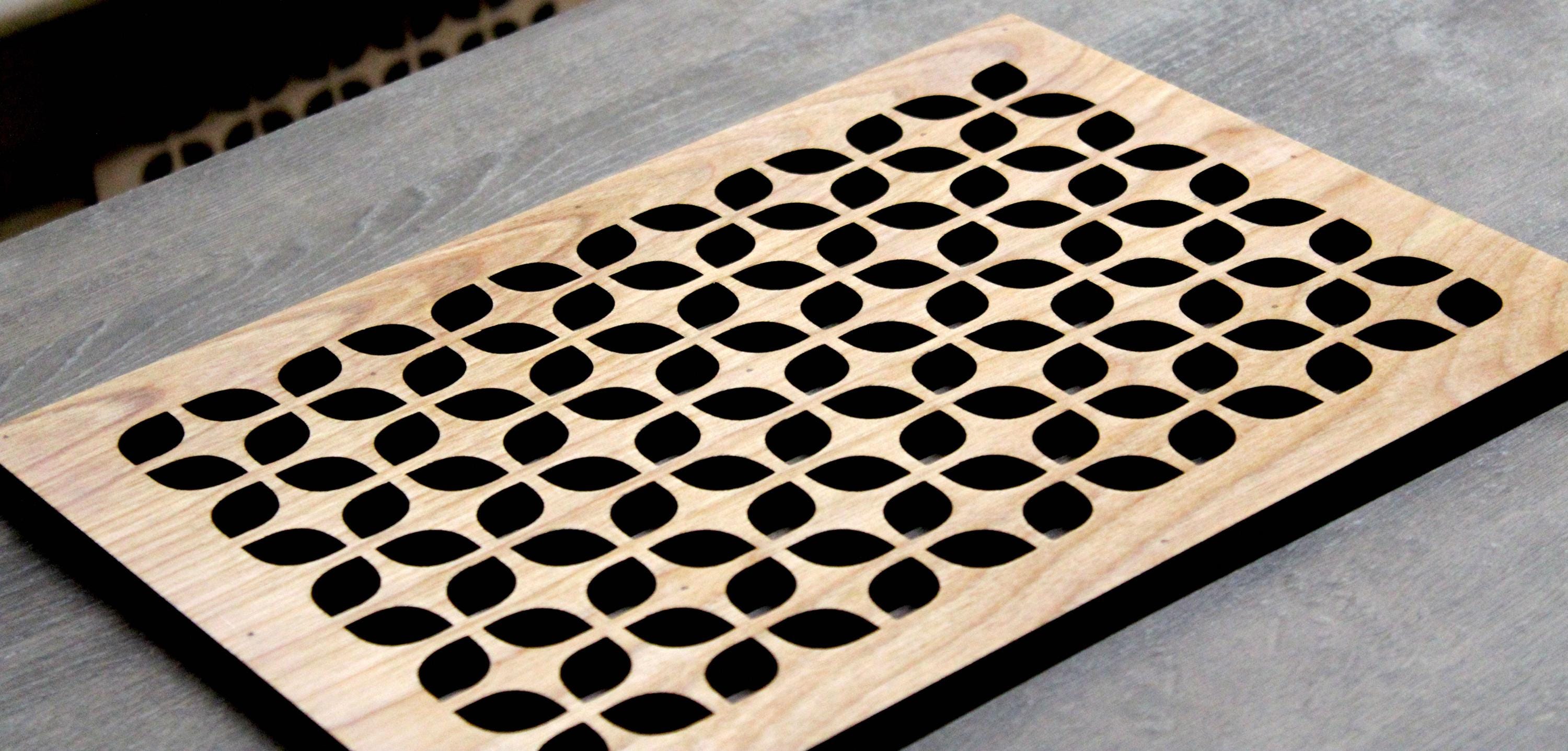 Custom Laser-Cut Decorative Panel 1/4"  Plywood | Cabinet Door, Air Grille | Handcrafted | Raw Wood | Custom Sizes Available