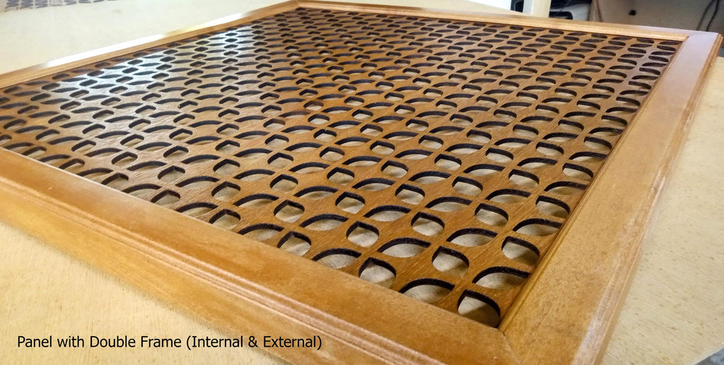 Custom Decorative Air Vent Cover – Laser-Cut Wood Panel – Air Intake Grille - Stain Shaba design