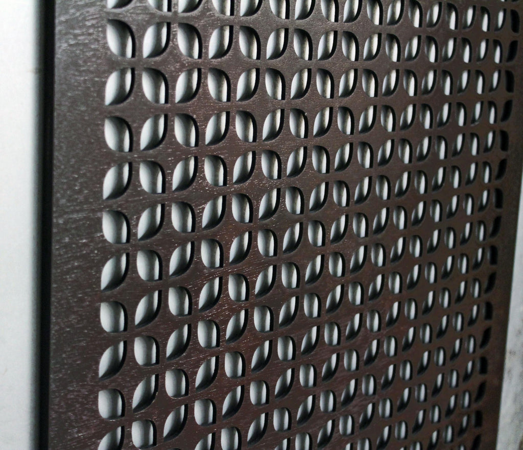 Custom Decorative Air Vent Cover – Laser-Cut Wood Panel – Air Intake Grille - Stain Shaba design