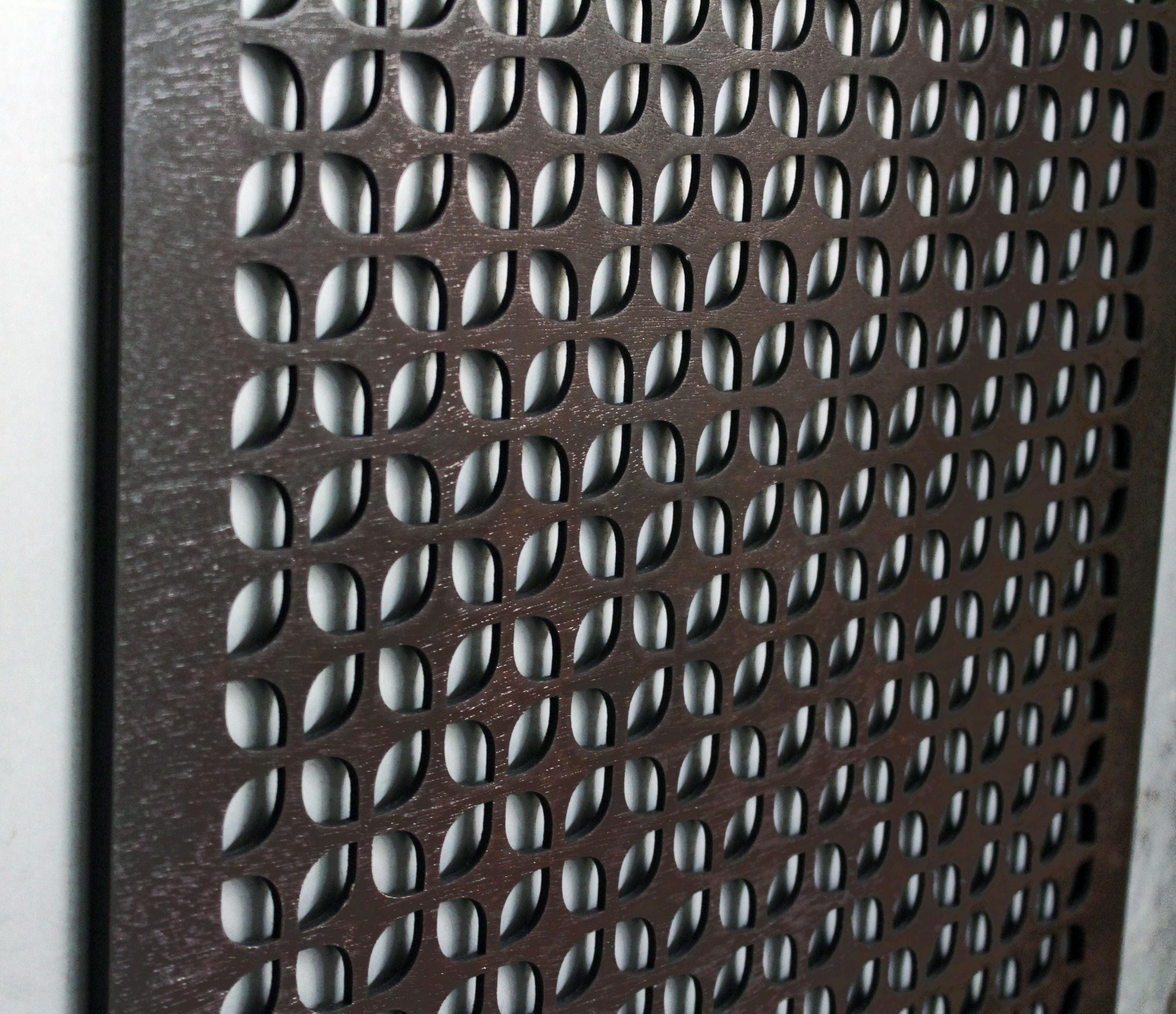 Custom Decorative Air Vent Cover – Laser-Cut Wood Panel – Air Intake Grille - Stain Shaba design