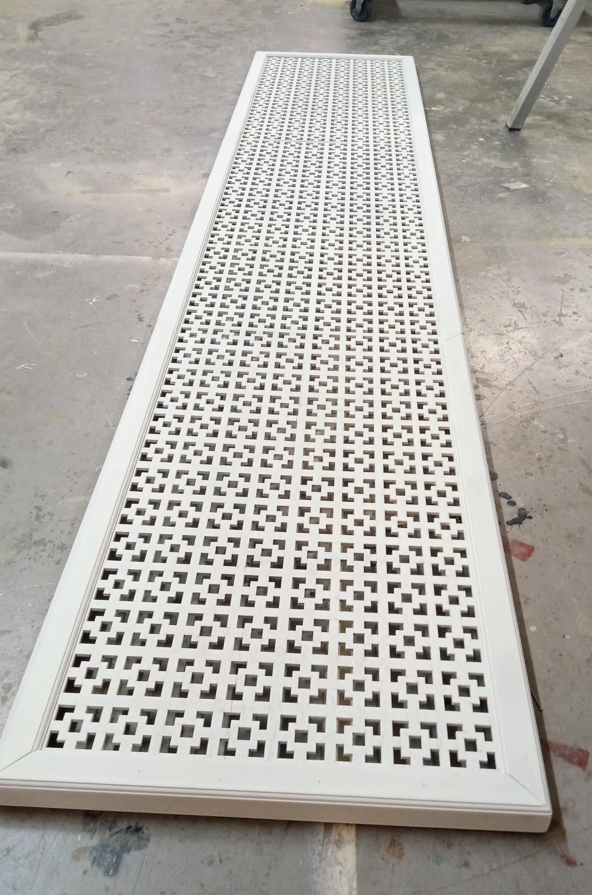 Custom Decorative Air Vent Cover – Laser-Cut Wood Panel – Air Intake Grille - Stain Shaba design
