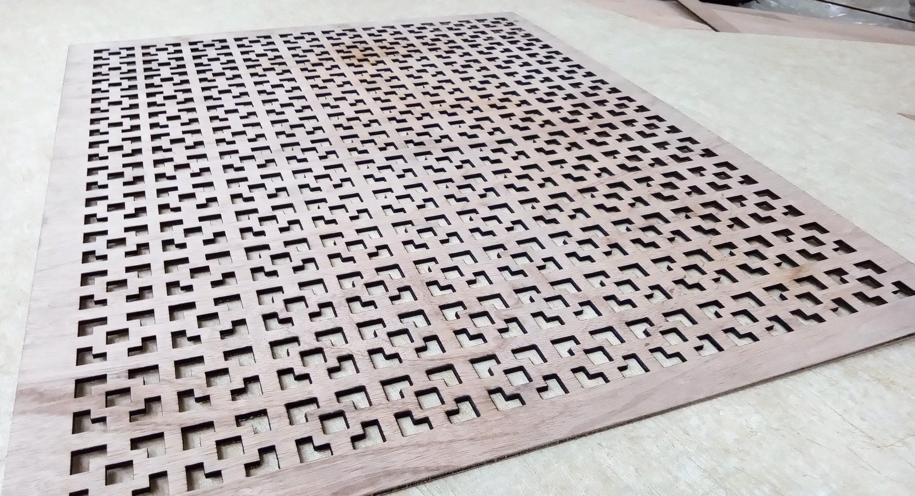 Custom Laser-Cut Decorative Panel 1/4"  Plywood | Cabinet Door, Air Grille | Handcrafted | Raw Wood | Custom Sizes Available