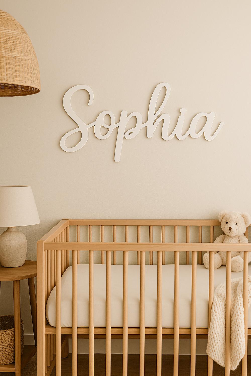 Custom Acrylic Wall Name – Laser Cut Plexiglass Lettering - Mat White - 1/4in