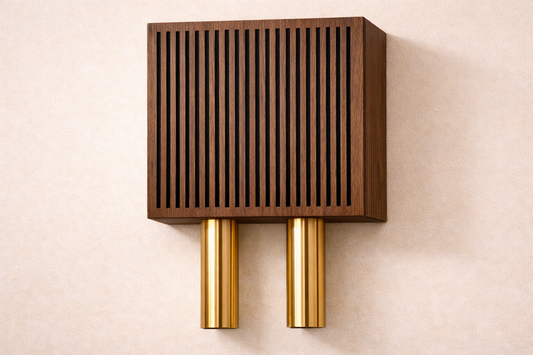 Cache-sonnette en bois fait main - motif ardoise