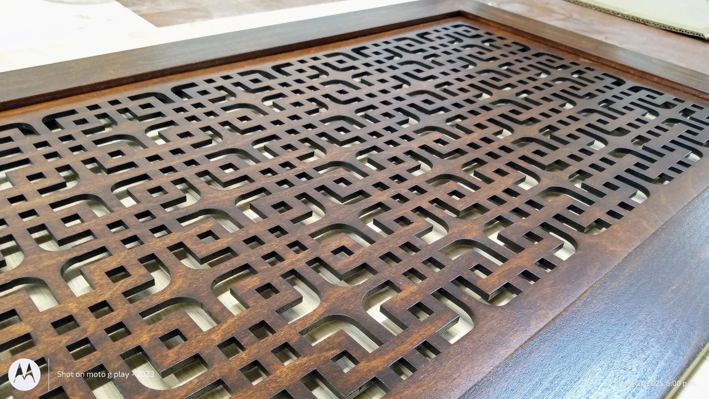 Custom Shaker Cabinet Door with Decorative Cutouts – Shaba Design (Poplar Frame, Maple Panel)