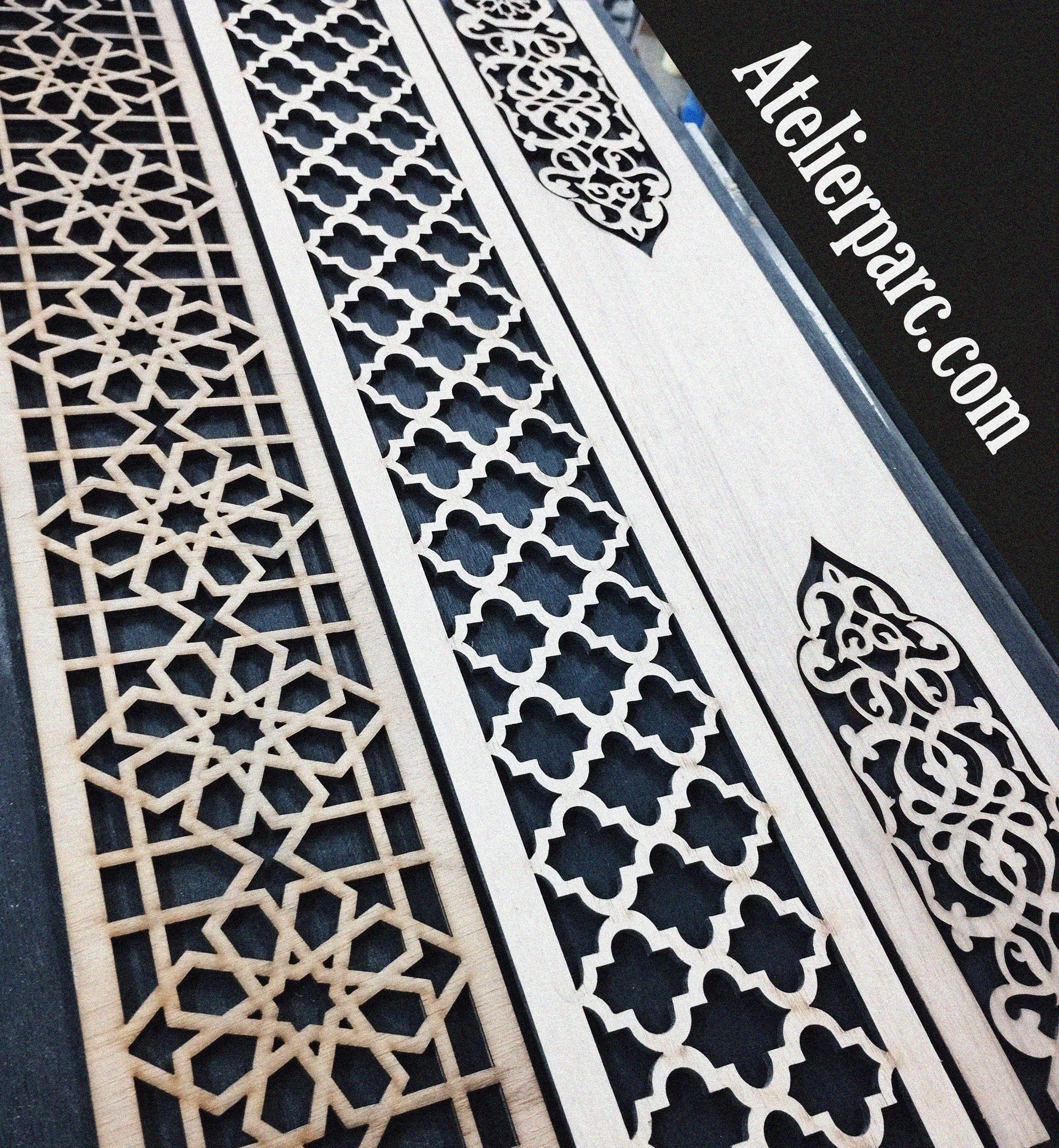 001/ Moroccan Molding / Wooden Geometric Panel / Handcrafted / Oriental arabesque / Moroccan Arabesque / Moroccan-Inspired Living Room