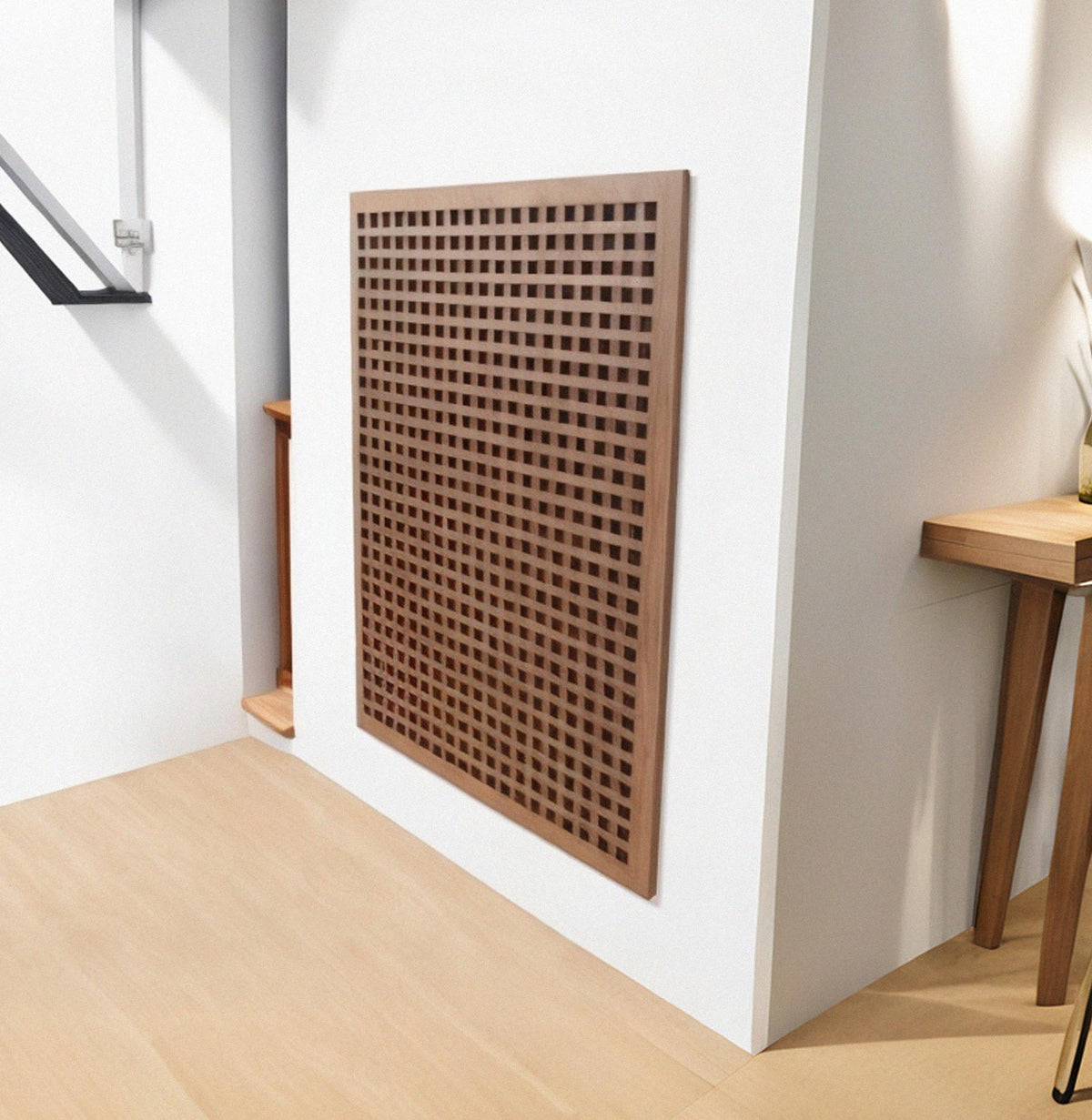 Laser-cut decorative birch plywood vent panel
