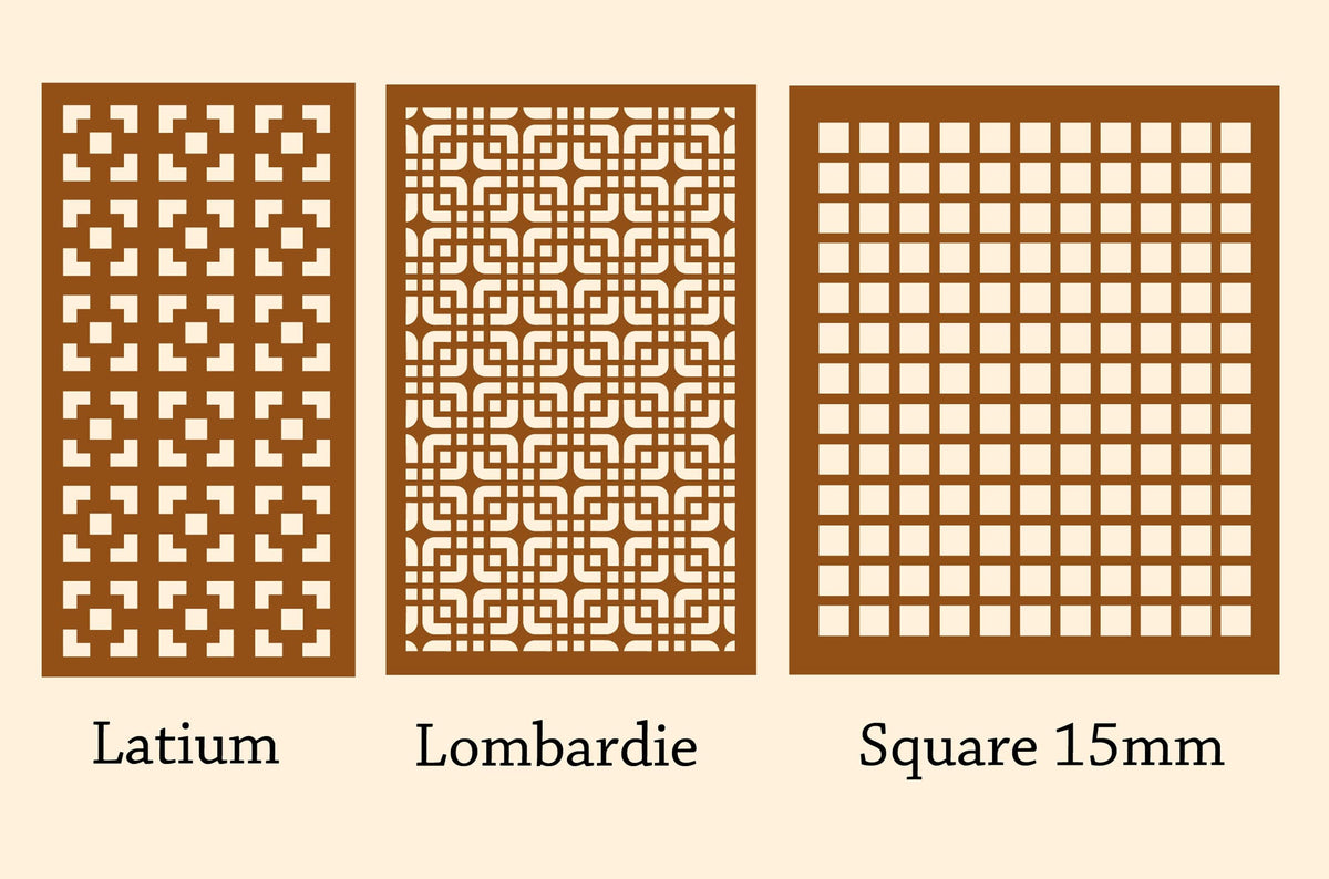 Laser-cut decorative birch plywood vent panel