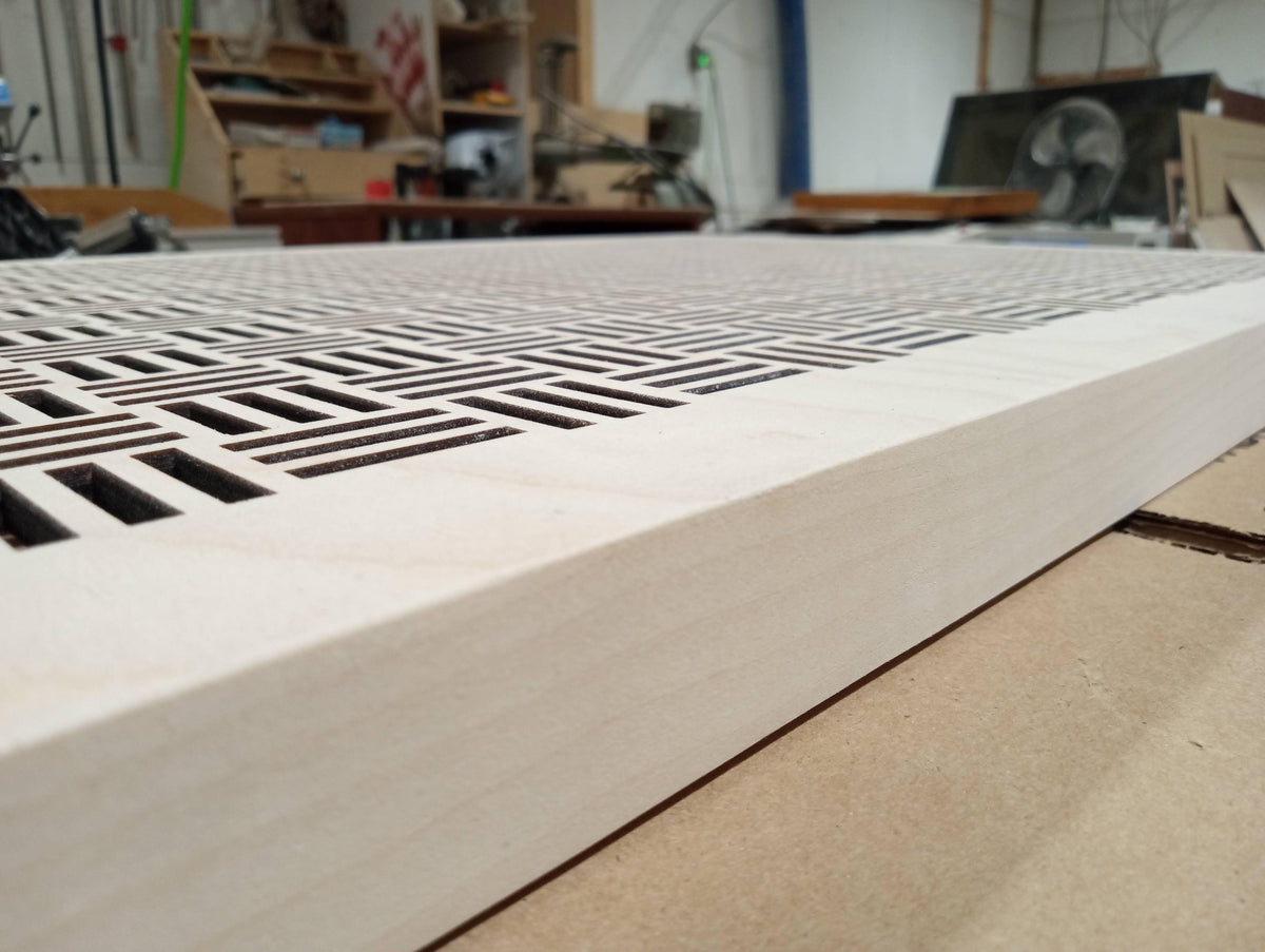 Custom size wood floor heating vent cover, handmade in Montreal
